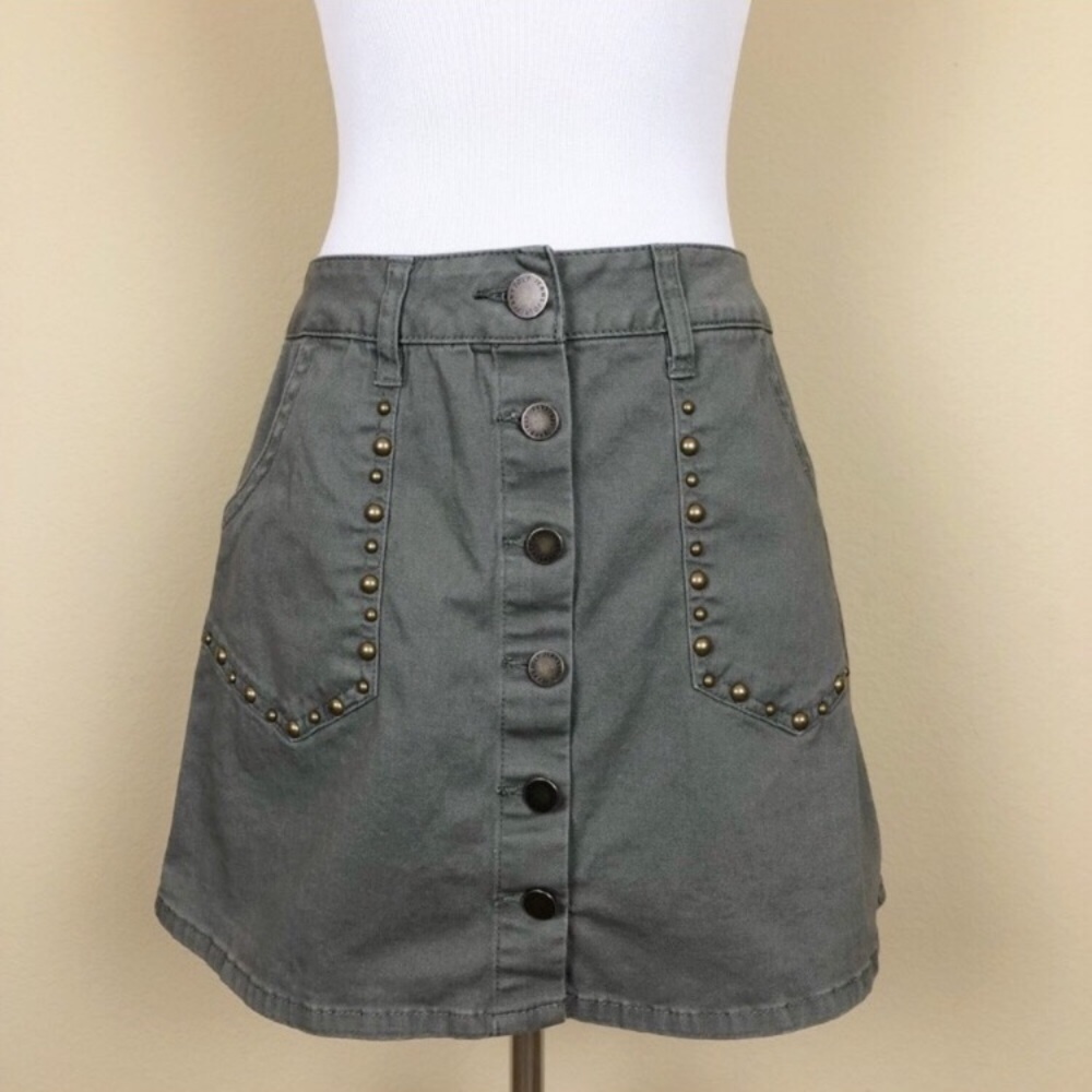 SOLD 🔴 $6 Clearance Jolt Studded Mini Skirt - Picture 1 of 8